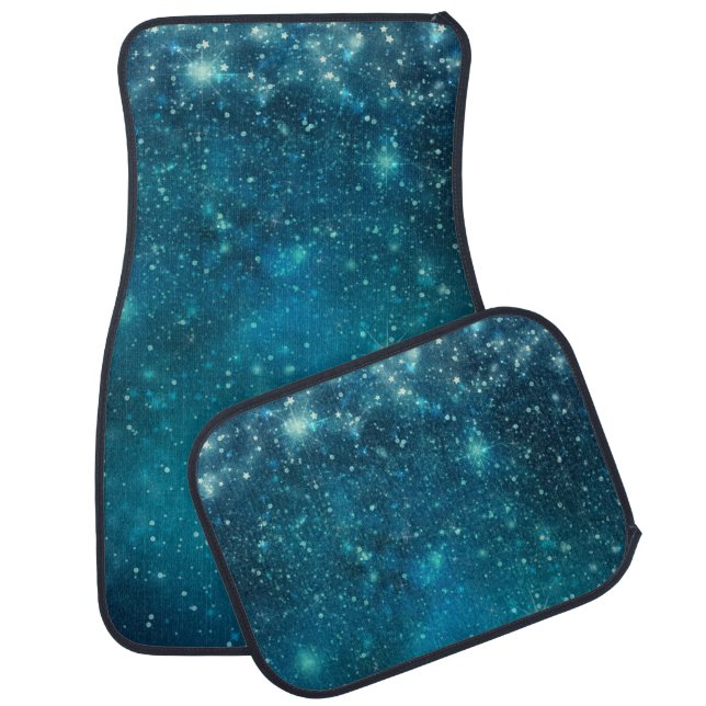 Blue Cosmic Spacey Starry Sky Car Floor Mat (Set)