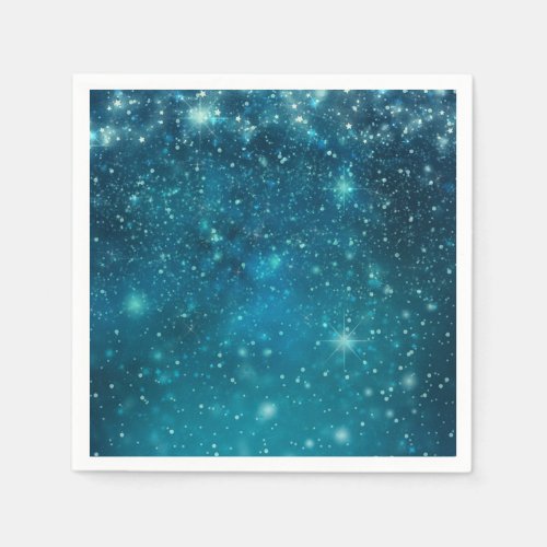 Blue Cosmic Spacey Starry Sky Napkins