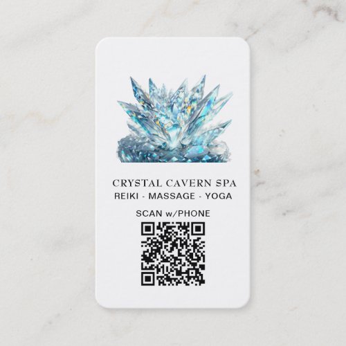  Blue Cosmic Sparkling Magical QR Crystal Business Card