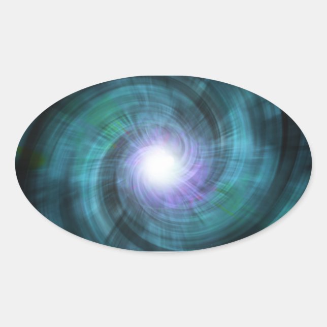 Blue Cosmic Twirl Oval Sticker (Front)