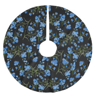 Blue Cosmos Flowers Brushed Polyester Tree Skirt