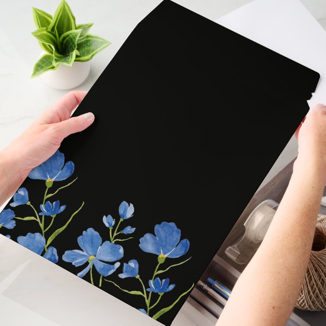 Blue Cosmos Flowers Envelope Mailers (Desk)