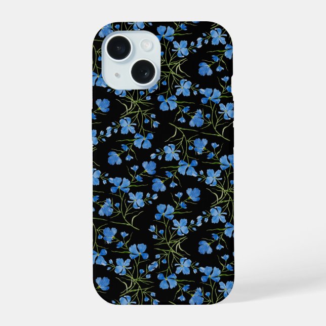 Blue Cosmos Flowers Iphone Case (Back)