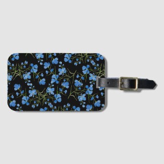 Blue Cosmos Flowers Luggage Tag