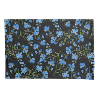 Blue Cosmos Flowers Pillow Case