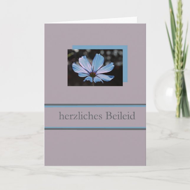 blue cosmos german sympathy card (Front)