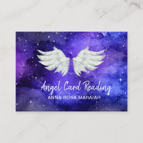  Blue Cosmos Stars Galaxy Angel Wing Universe B Business Card