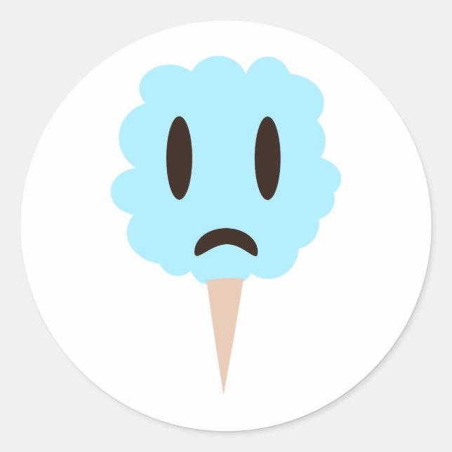 Blue cotton candy classic round sticker (Front)