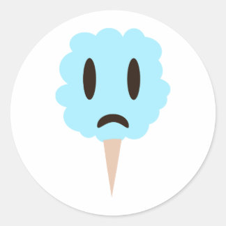 Blue cotton candy classic round sticker