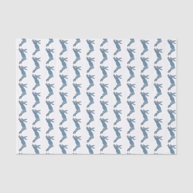 Blue Country French Bunny Rabbit Beach Towel Tissue Paper (Front)
