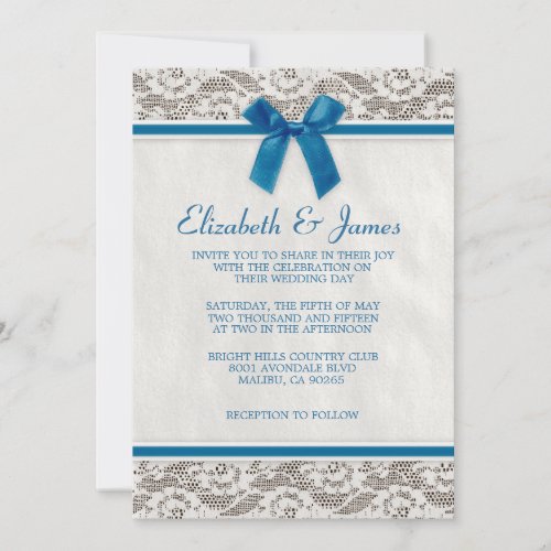 Blue Country Lace Wedding invitations