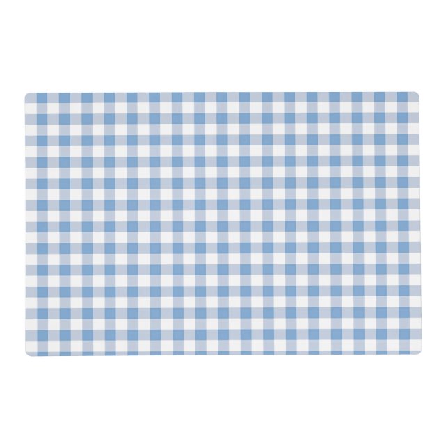 Blue Country Summer Picnic Gingham Placemat (Front)