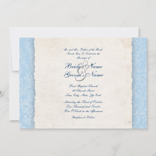 Blue Country  Wedding Invitation (Front)