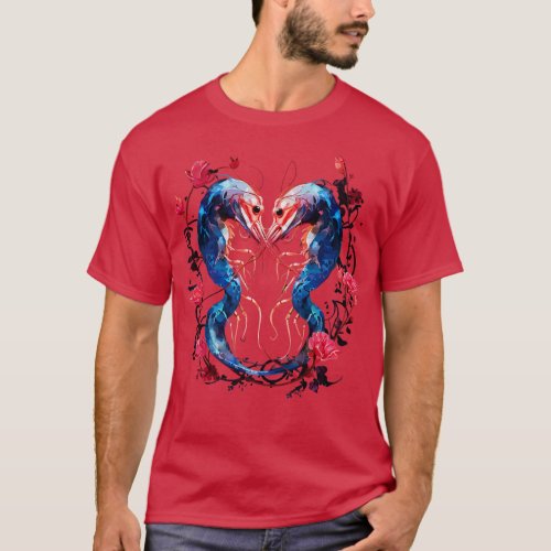 Blue  Couple Valentine T_Shirt