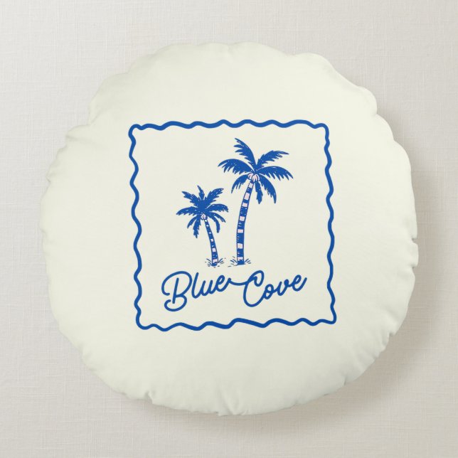 Blue Cove Round Pillow (Front)