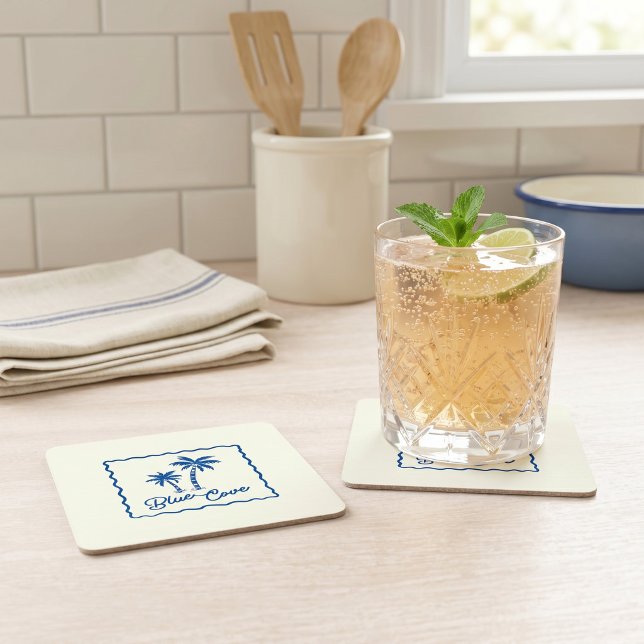 Blue Cove Square Paper Coaster (Creator Uploaded)
