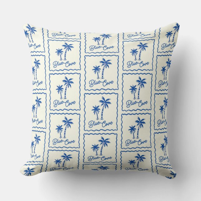 Blue Cove Throw Pillow (Front)
