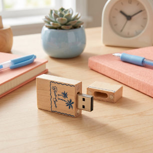Blue Cove Wood Flash Drive