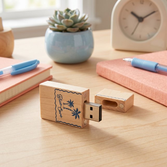 Blue Cove Wood Flash Drive (Creator Uploaded)