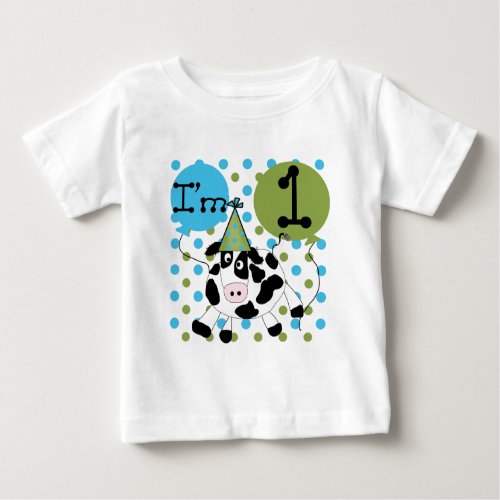 Blue Cow 1st Birthday Tshirts and Gifts