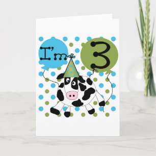 Blue Cow 3rd Birthday Tshirts and Gifts Card