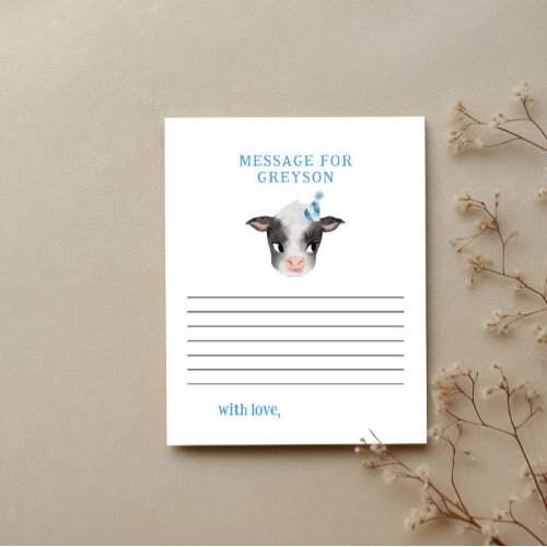 Blue Cow Birthday Time Capsule Message Card