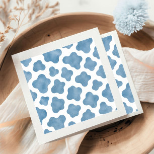Blue Cow Print Little Cowboy Baby Shower Napkins