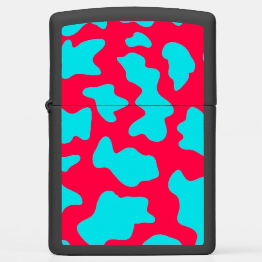 Blue Cow Print Windproof Editable Zippo Lighter