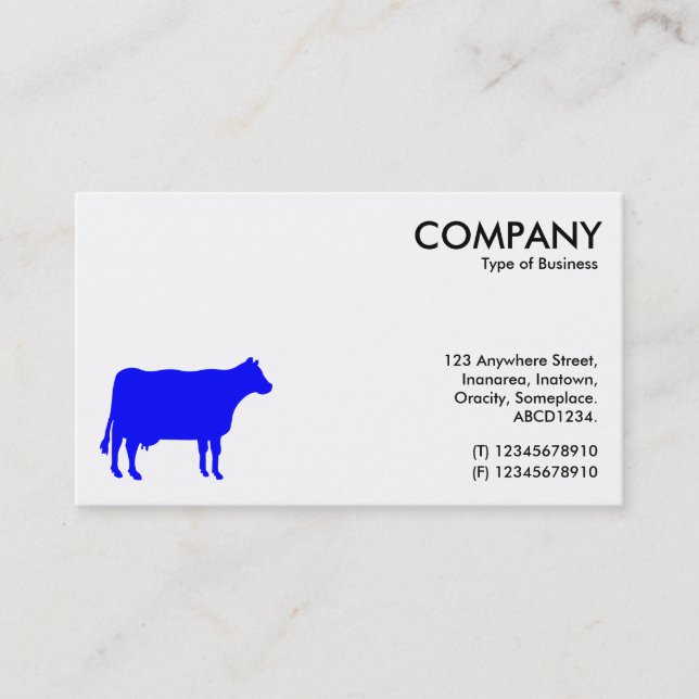 Blue Cow Symbol - White Business Card (Front)