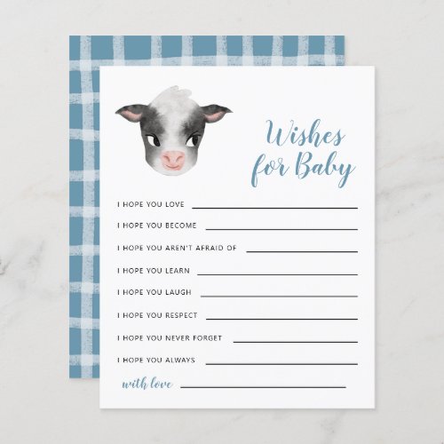 Blue Cow Wishes for Baby Card
