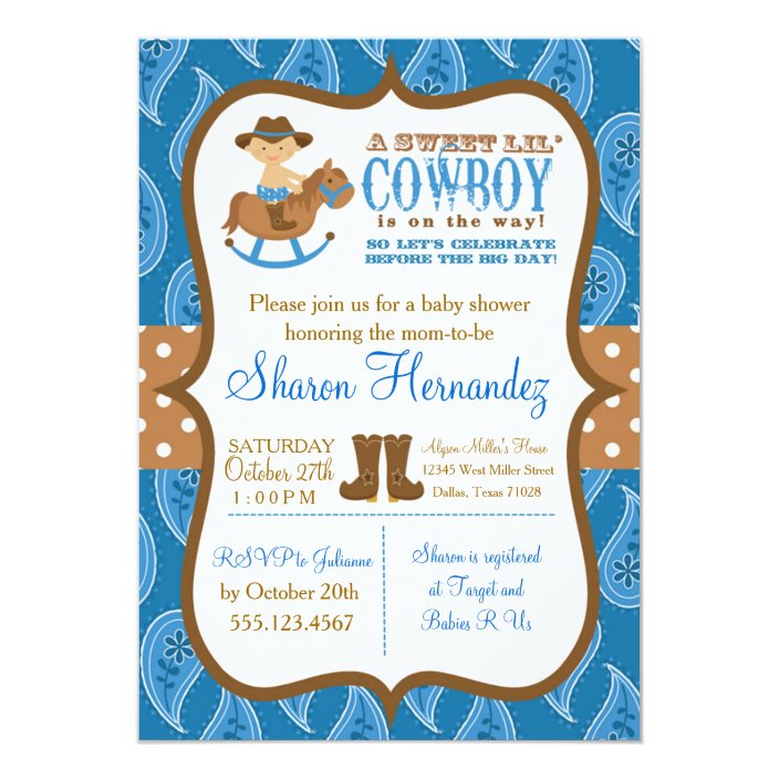 cowboy baby shower invitations