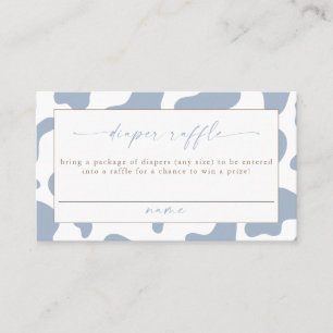 Blue Cowboy Cow Print Diaper Raffle Ticket