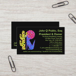 Blue Coyote Southwestern Style Colorful Business Card