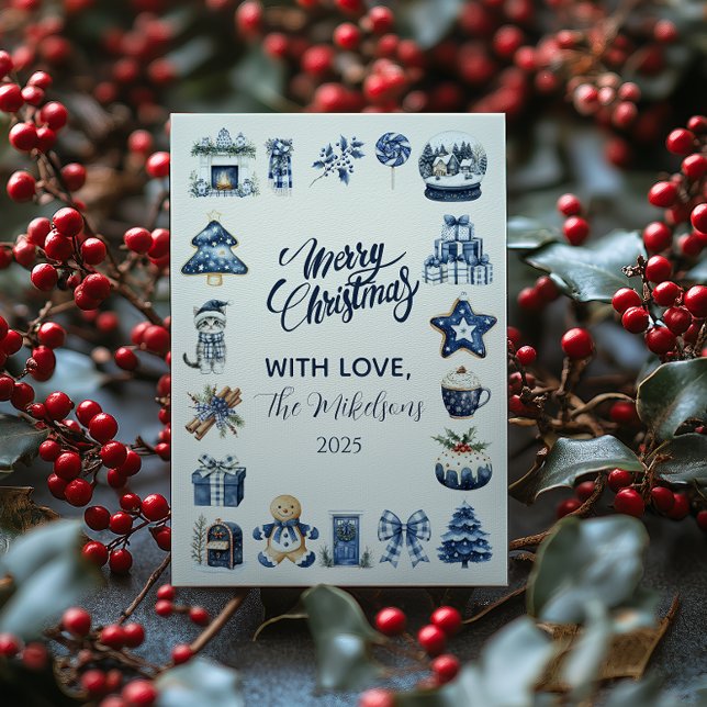Blue Cozy Christmas Holiday Card (Creator Uploaded)