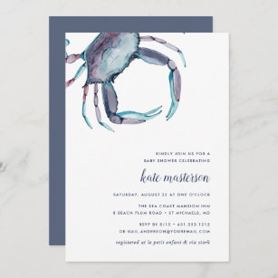 Blue Crab Baby Shower Invitation