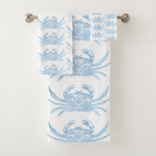 Blue Crab Bath Towel Set
