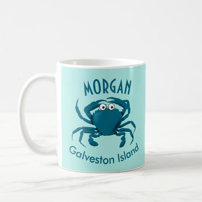 Blue Crab Beach Coffee Mug (Left)