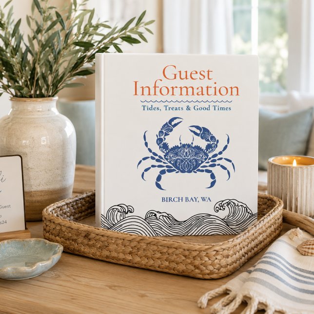 Blue Crab Beach House Guest Information  3 Ring Binder (Creator Uploaded)