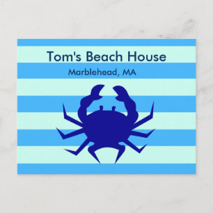 Blue Crab Beach House Personalized Post Card