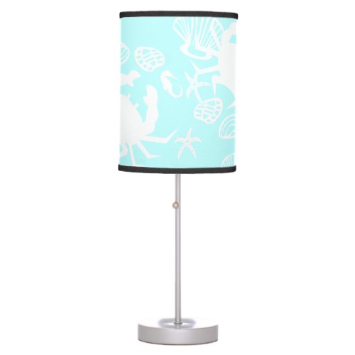 Blue Crab Beach Theme Table Lamp