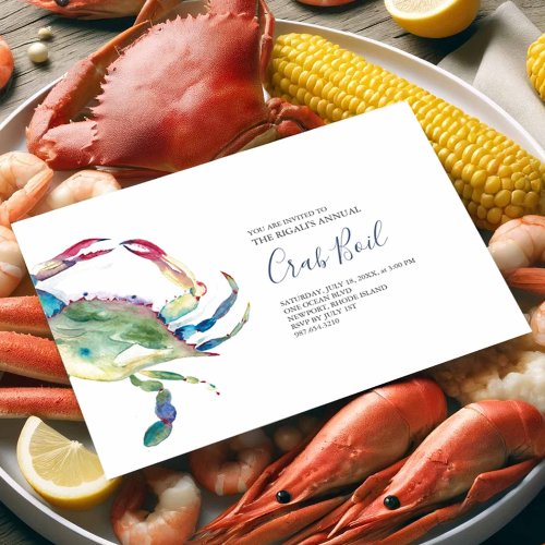 Blue Crab Boil Summer Party Invitation