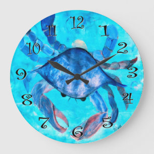 blue crab boil wall clock