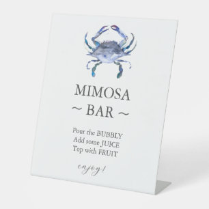 Blue Crab Bridal Shower Mimosa Bar Sign