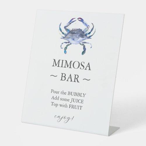Blue Crab Bridal Shower Mimosa Bar Sign