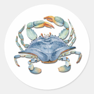 Blue Crab Classic Round Sticker