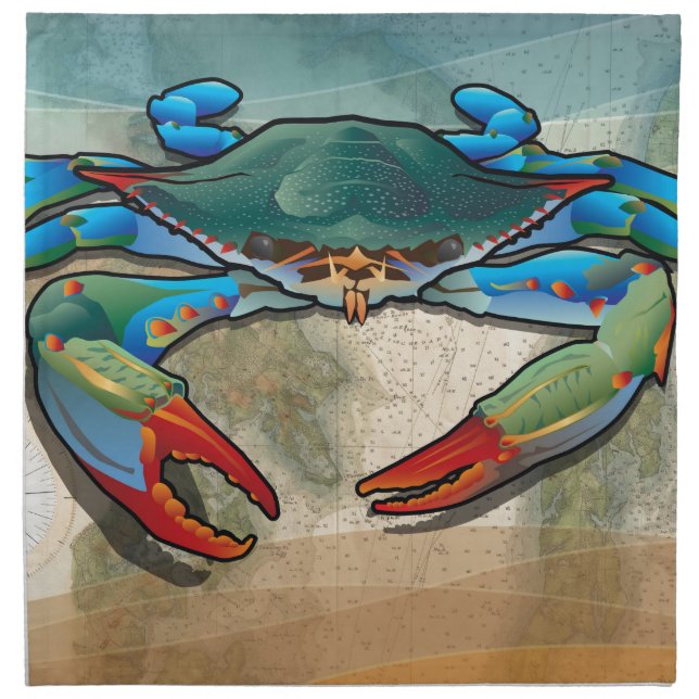 Blue Crab Cloth Napkin (Front)