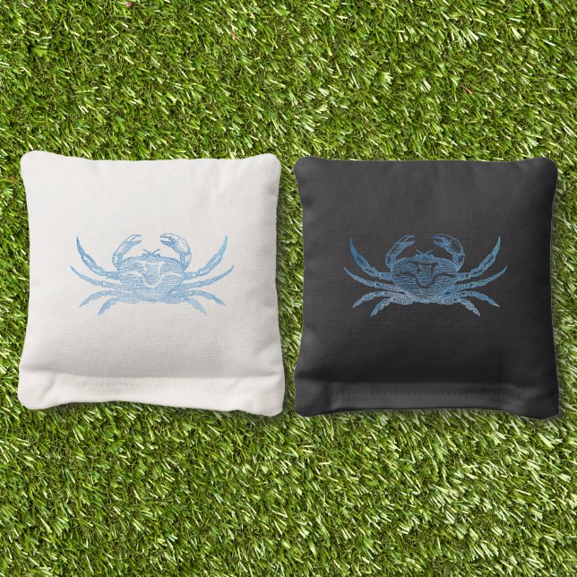 Blue Crab Cornhole Bags (Grass)
