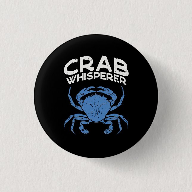 Blue Crab - Crab Whisperer Button (Front)