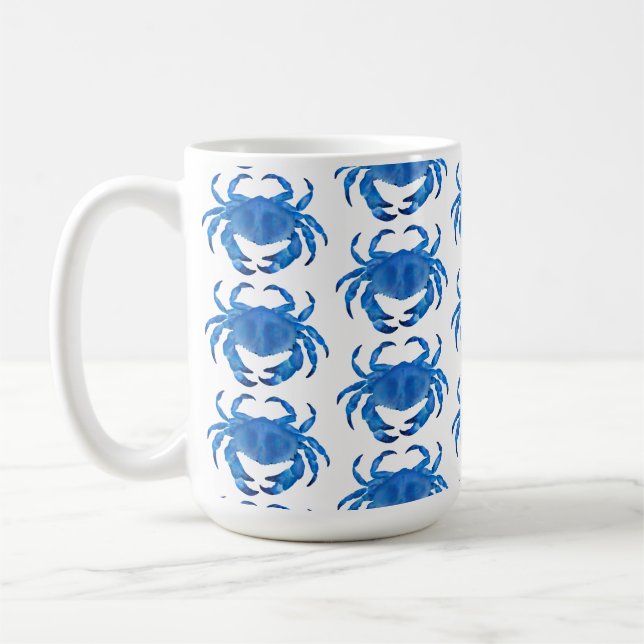 Blue Crab Crustacean Coffee Mug (Left)