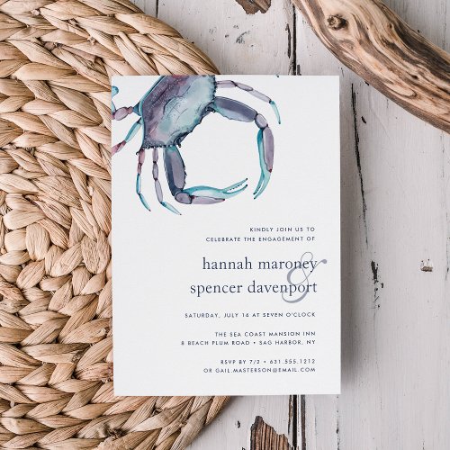 Blue Crab Engagement Party Invitation